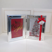 Load image into Gallery viewer, Nanette Lepore 4x6&quot; Double Sided Silver Holiday Photo Frame
